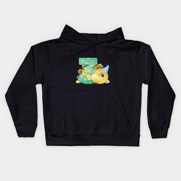 3rd Birthday Cute Little Dinosaur Kids Hoodie by My_Store